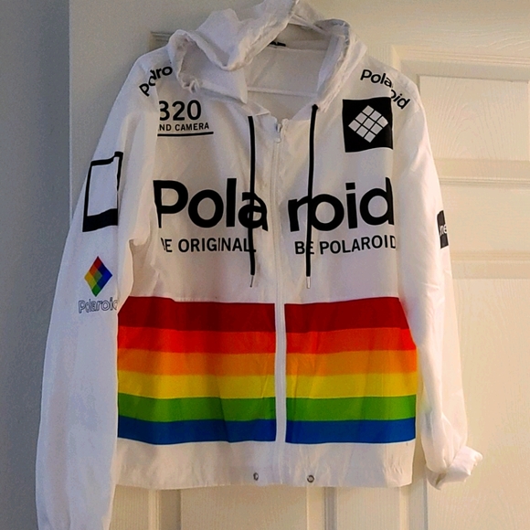 White Polaroid Windbreaker | Poshmark